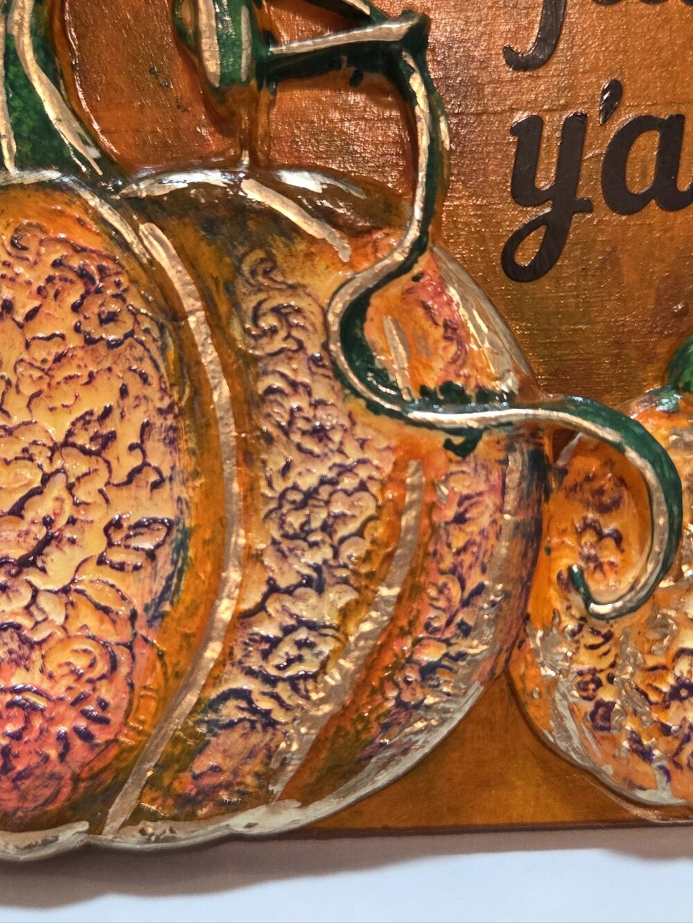 3D Handmade Decorative 'Happy Fall Y'all' Pumpkin Desk Sitter or Magnet! - Picture 10 of 14